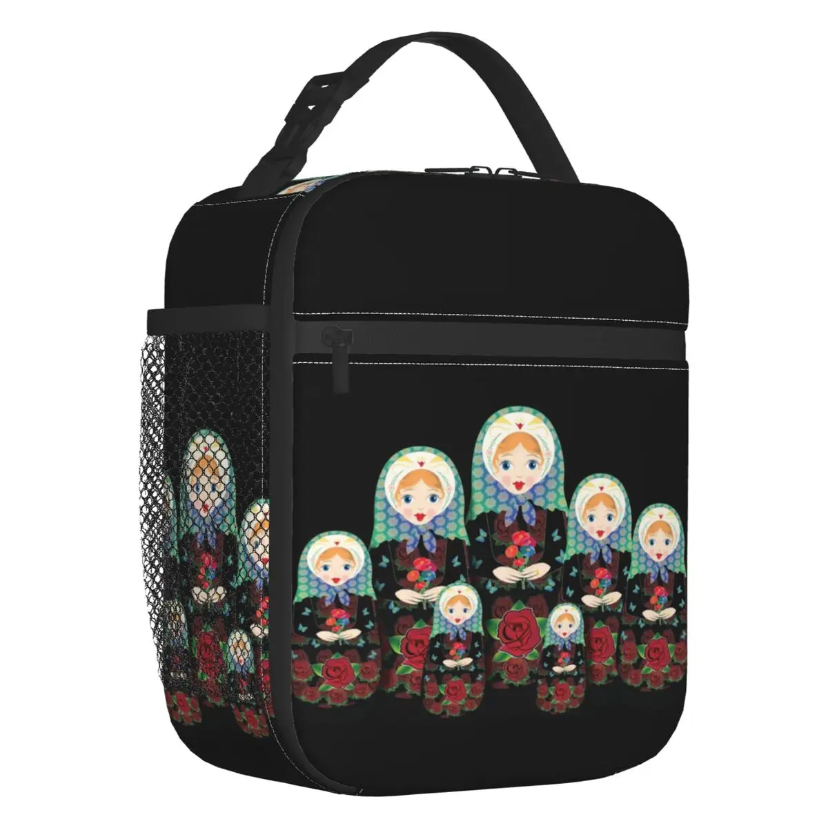 Beautiful Matryoshka Doll Family Insulated Lunch Bags for Women Russian Art Portable Cooler Thermal Bento Box Work School Travel