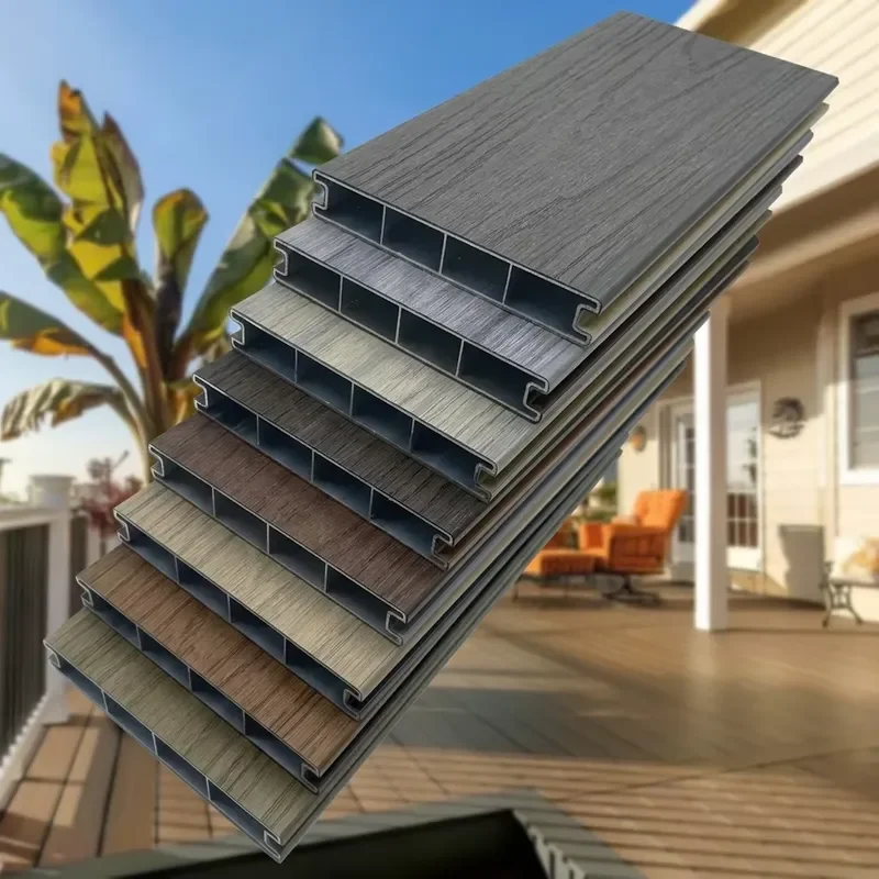 OEM Modern Interlocking Deck Board Supplier Customized Cuttable Waterproof Grain Alloy Aluminum Decking