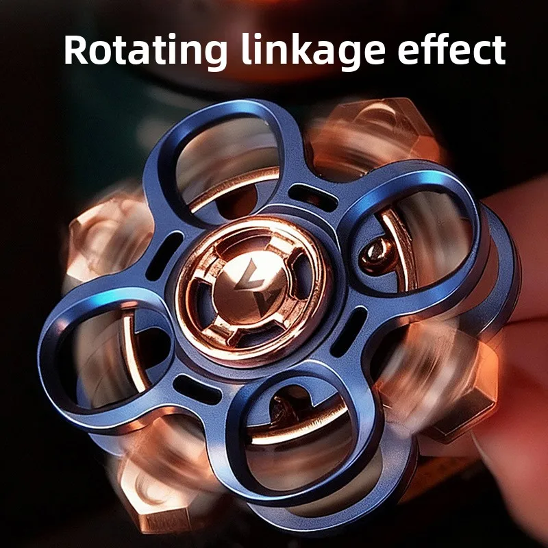 回転式連結フィンガートップスピニングトップメタルオラクルストレス解消ツール、合金共振ビーズ搭載edcストレス解消玩具