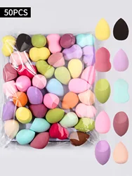 50PCS Mixed color Makeup Sponge,Suitable For Cream & Powder Concealer, Loose Powder Makeup Applicator Random mixing of colors