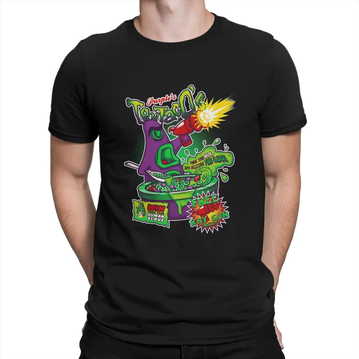 Purple's Tentaco's T-Shirt Men Day Of The Tentacle Game Amazing 100% Cotton T Shirt Round Neck Short Sleeve T Shirt Graphic Tops