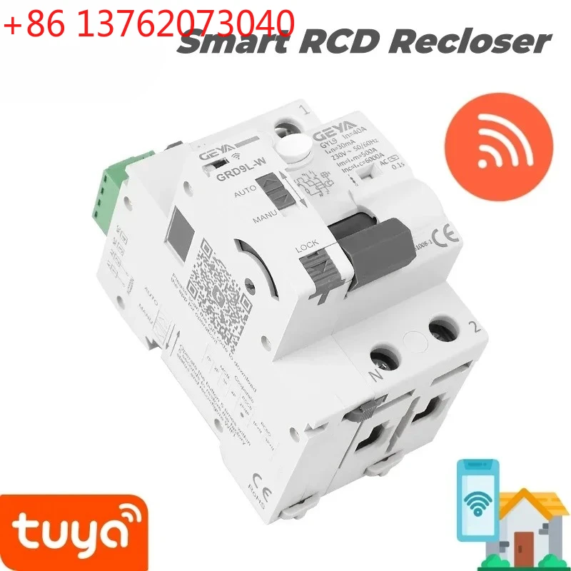

Умный дифференциальный автоматический выключатель GRD9L-W Tuya Smart Home с Wi-Fi управлением, защита от утечки тока, AC220V, дифференциальный выключатель-дифференциатор, Wi-Fi дисджунктор