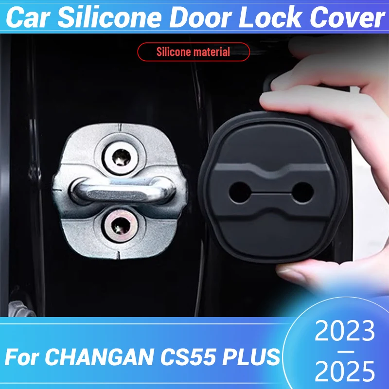 

Car Door Lock Silicone Buckle Protector Cover For CHANGAN CS55 PLUS 2023 2024 2025 Car Door Latch Anti-collision Accessories