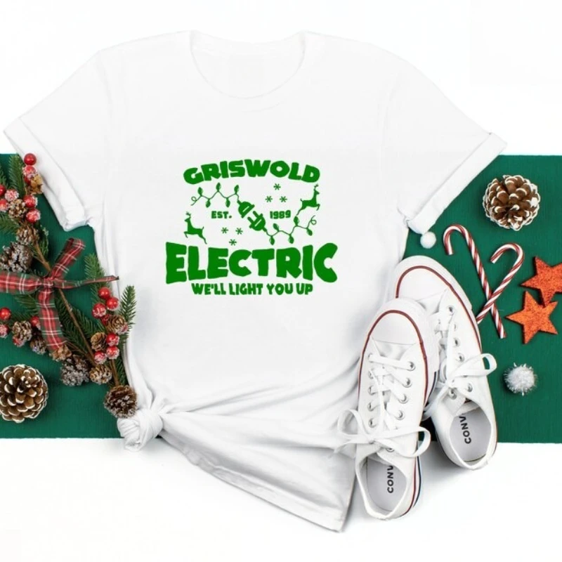 Griswold Electric Shirt National Lampoon's Christmas Vacation Clark Griswold We'll Light You Up Funny Gift Unisex Tshirts