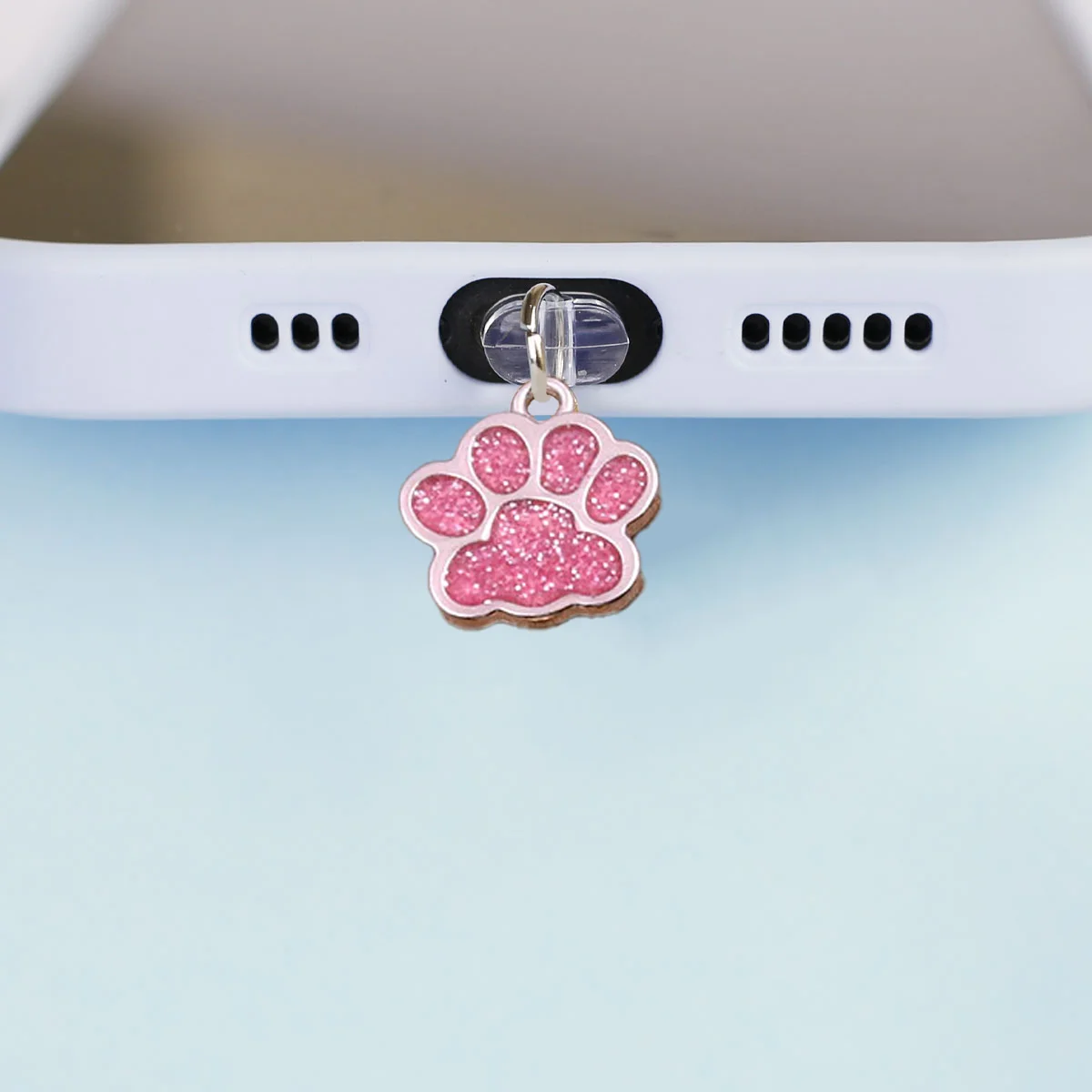 Sumbat Debu Ponsel Liontin Dekorasi Aksesori Berkilau Cakar Kucing Lucu dan Cantik untuk Hadiah Penutup Debu Port Iphone Tipe C