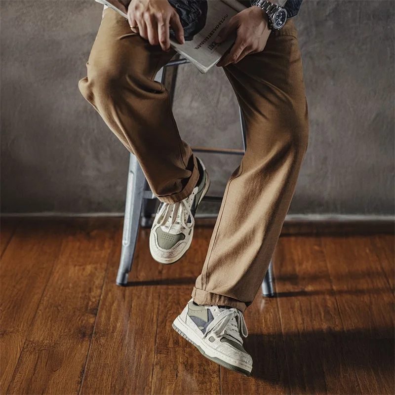 Men's Retro Color Block Chunky Skate Shoes - Casual Sneakers