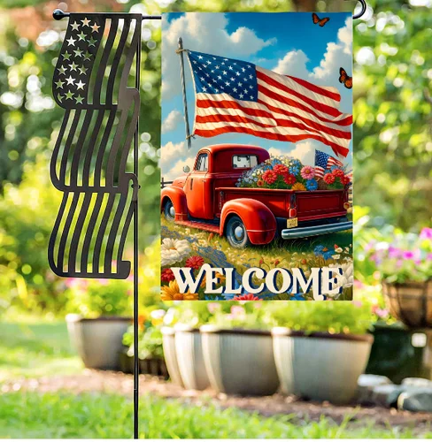 Americana Country Rustic Patiotic Farmh Garden Yard Flag Decor Outdoor 12 x 18 XXH LLP LLX uui