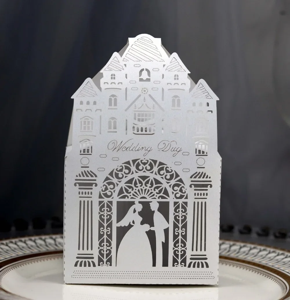 10/20pcs Wedding Church Candy Box Laser Hollow Window Paper Box Chocolate Biscuit Box Festival Birthday Party Boy Girl Gift Box