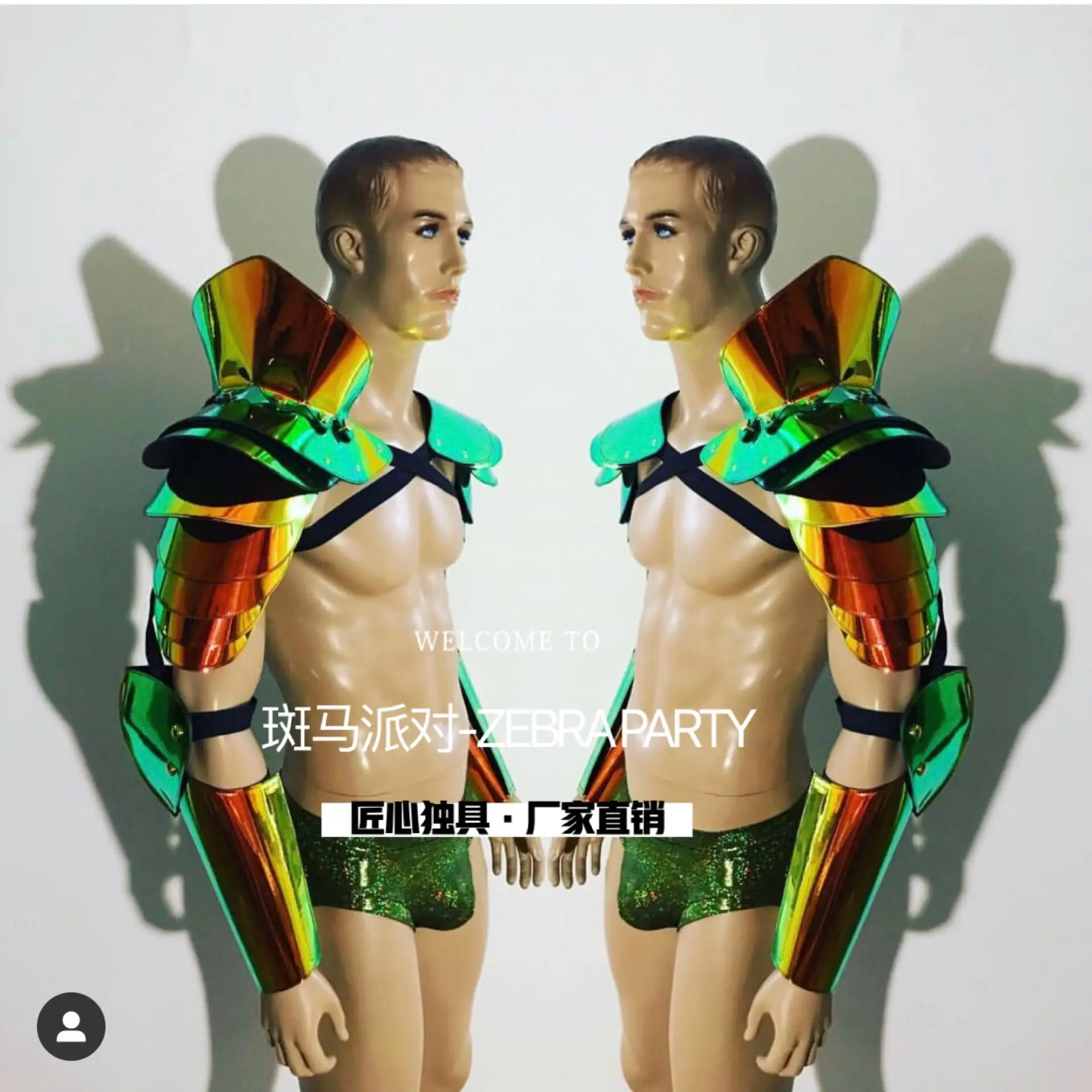 New Model Muscle Male Gogo Costume Nightclub Show Singer Dance Costume Ds Future Warrior Technology Sense Silver Mirror Armor