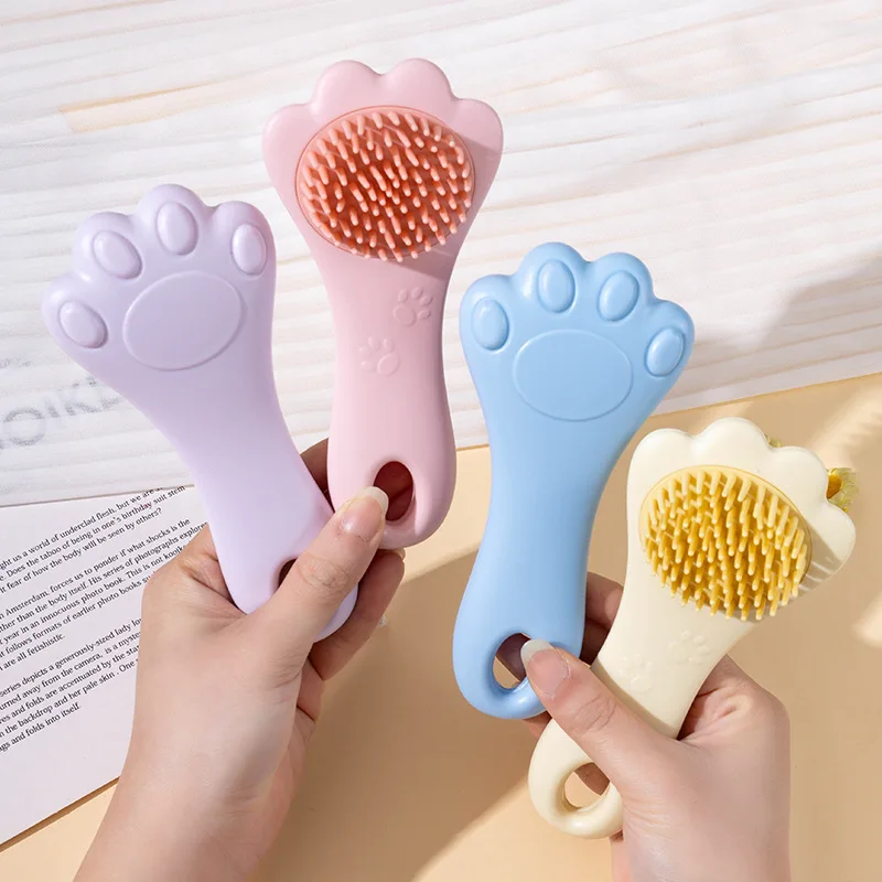 

Silicone cat claws shaped hair washing brush for children, scalp cleaning and massage, cute comb set, hair brush