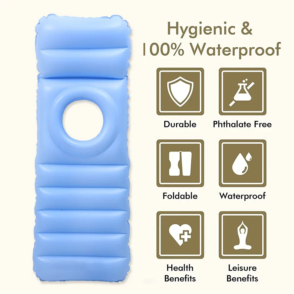 1pcs PVC Inflatable Air Mattress for Body Bed Pillow for Swimming Pregnancy Comfort Summer Outdoor Beach Yoga Sleeping Pad