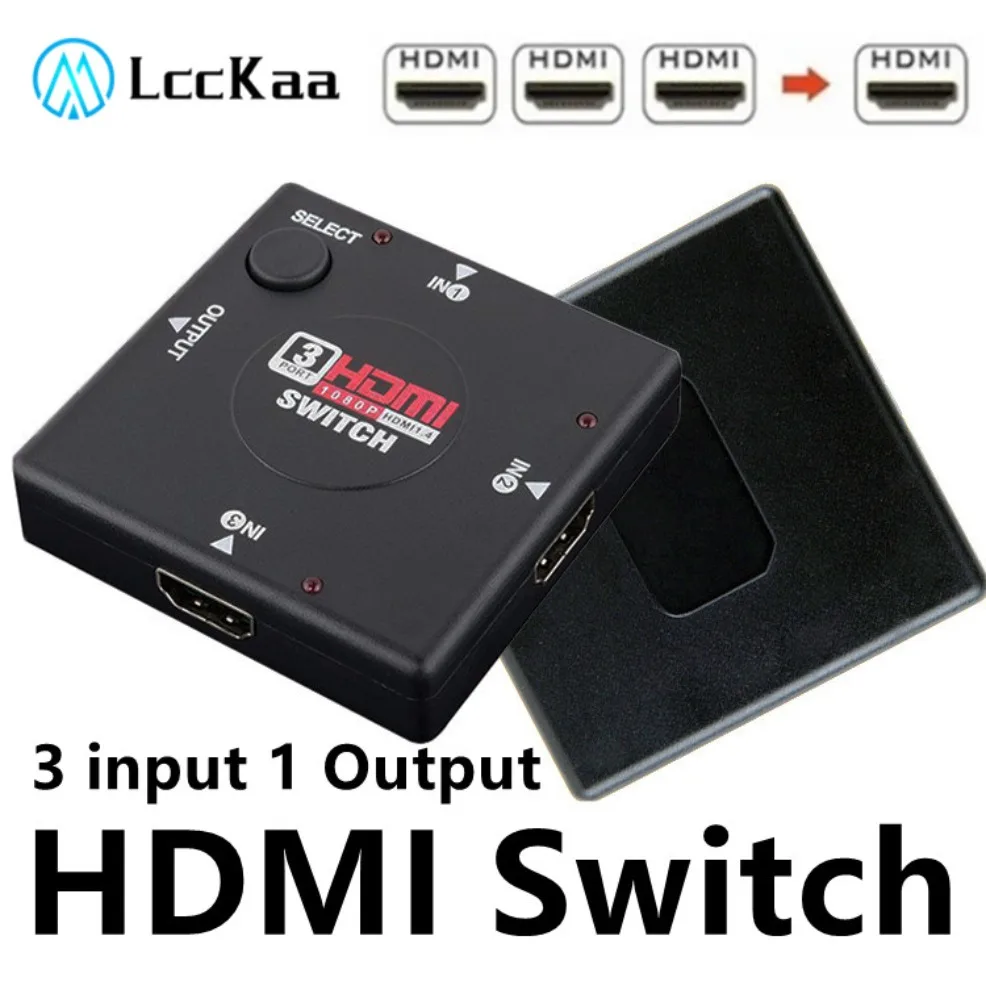 محدد مفاتيح HDMI لـ دي في دي ، HDTV ، STB ، PC ، مشغل HD ، مفاتيح KVM من الإناث إلى الإناث ، 3 مدخلات ، مخرج واحد ،