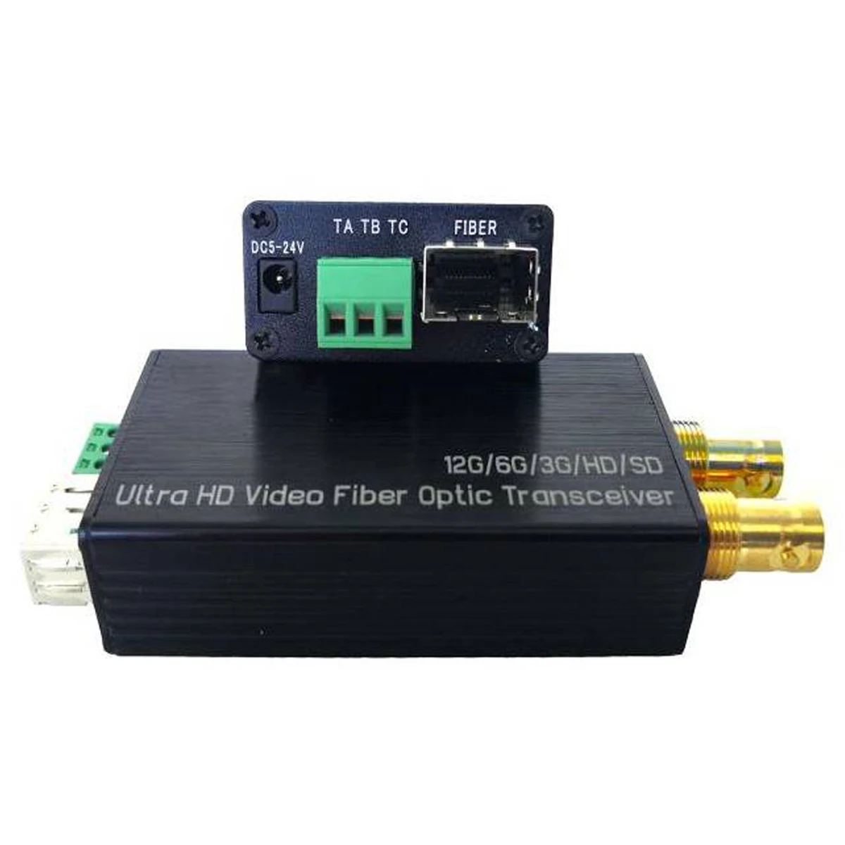 12G-SDI Video Transmitter Receiver Kit With Tally & Loop Out 12G/6G/3G/HD-SDI Signals Digital Video Fiber Optical Converter