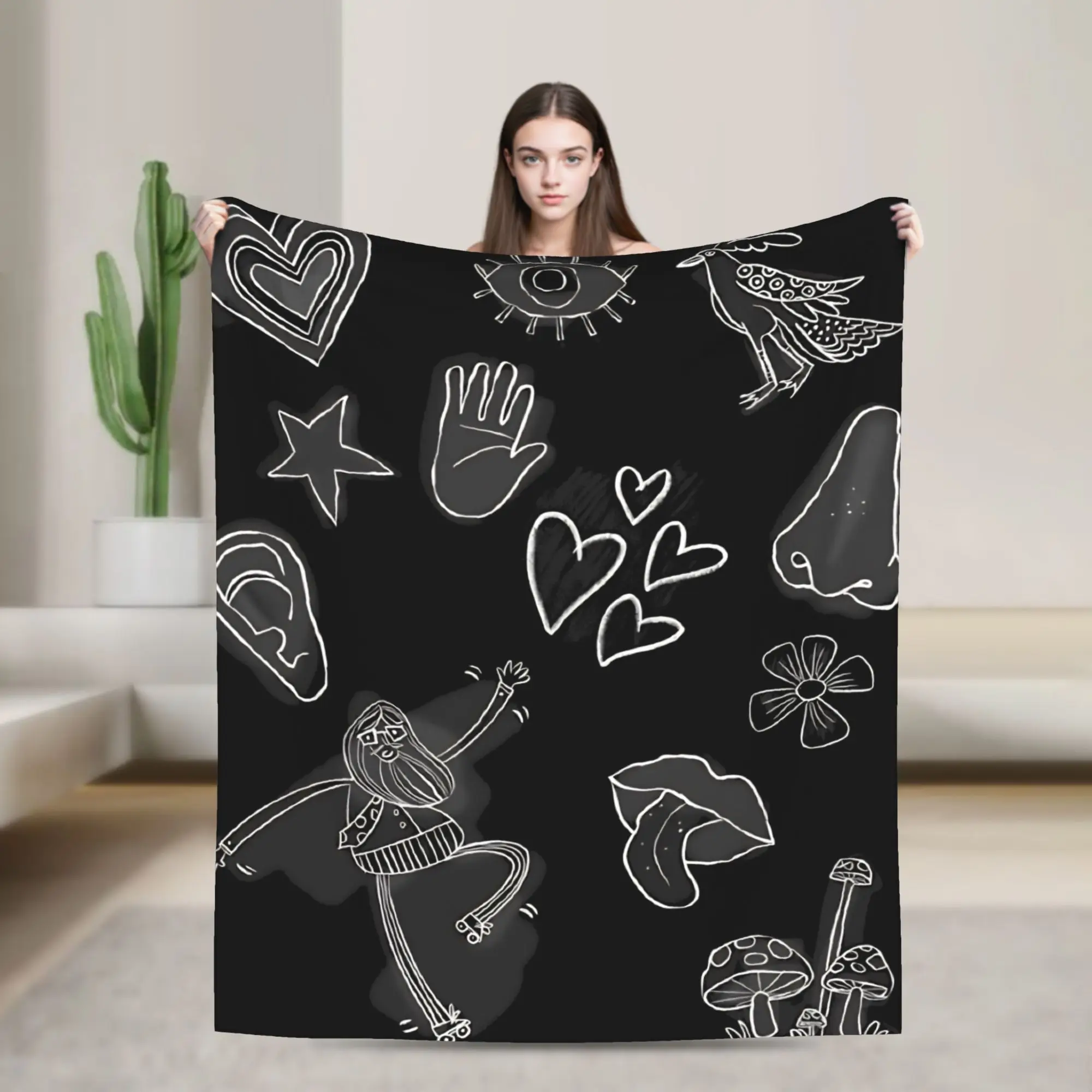 PSI King Figments Psychonauts Throw Blanket for Couch  Soft Cozy Plush Blanket 50x60 Inches Multiple Sizes Bedspread