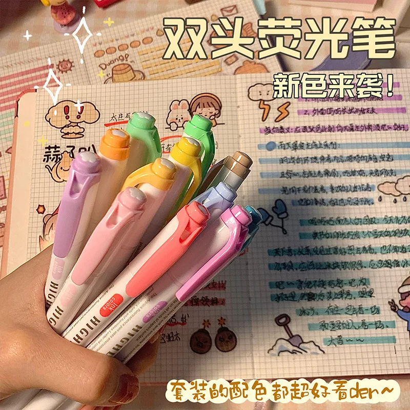 5/15/25 Pcs Double Head Highlighter Pens Graffiti Markers Highlighters Art Colored Sketch Markers Kawaii Korean Stationery image 3