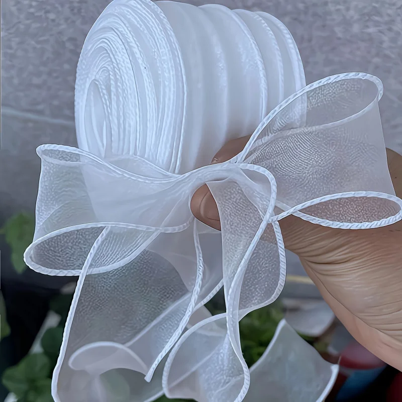 Organza Ribbon Wavy Edge Fishtail Ribbon For DIY Bows Flower Bouquet Gifts Packaging Wedding Party Decor Craft Supplies ﻿