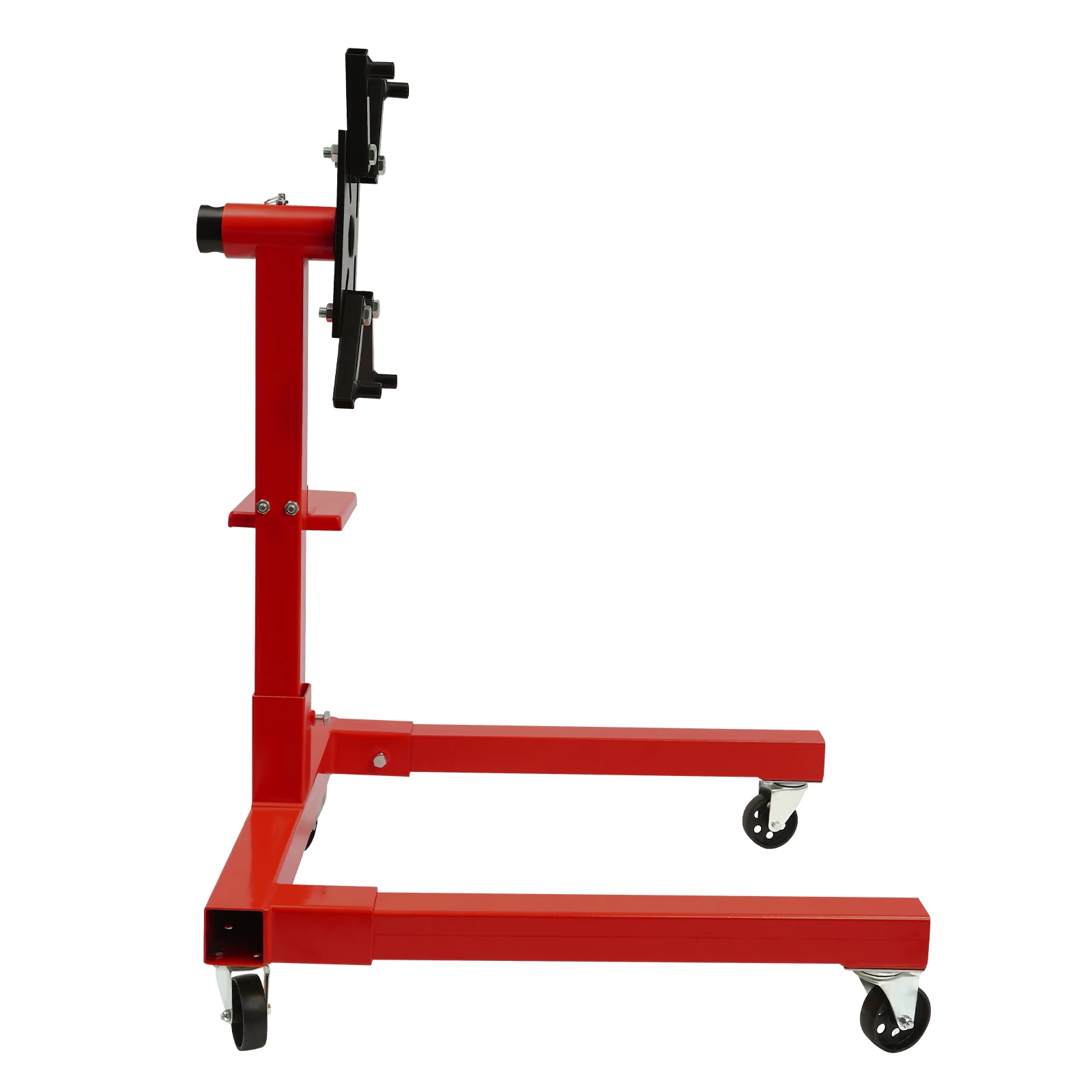 Versatile 360° Rotating Engine Stand with Adjustable Mounting Head & Integrated Tool Tray - 1,250 lb Capacity, Red