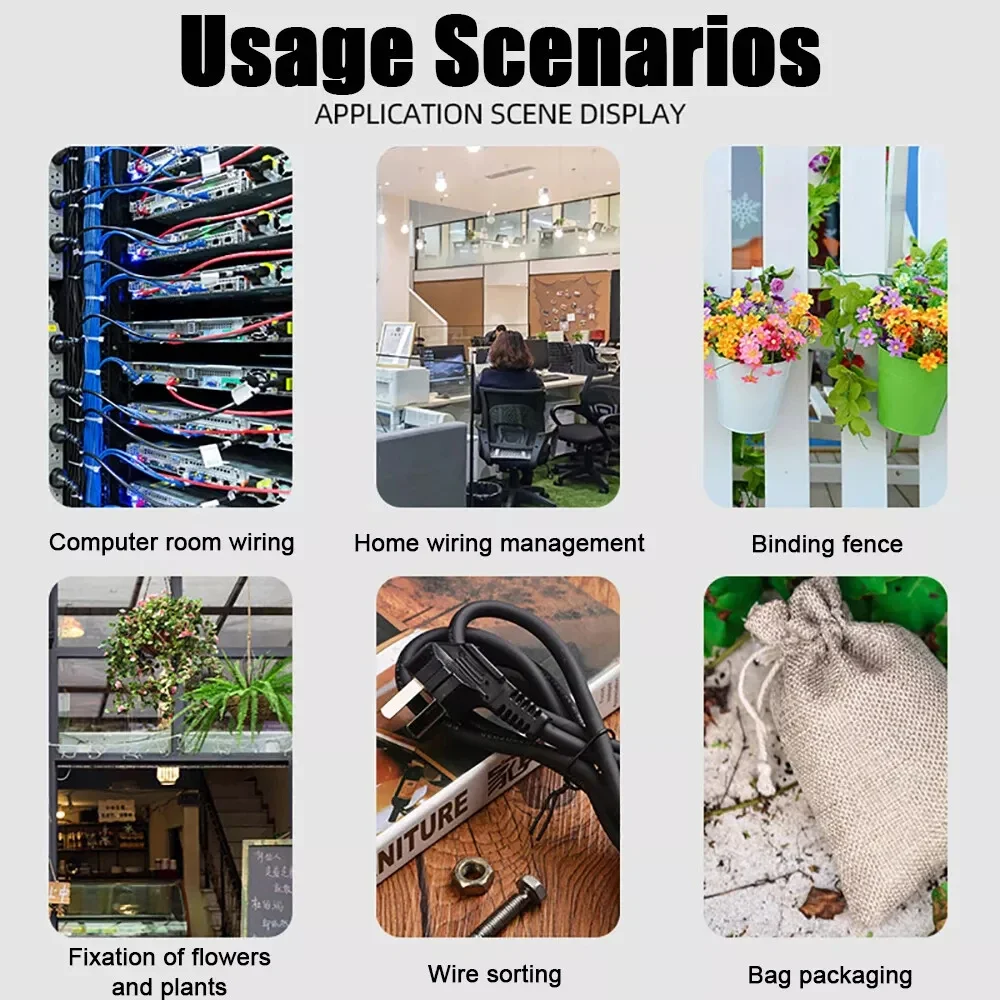 New Nylon Cable Ties Colorful Releasable Self-locking Slipknot Cables Ties Organizer Adjustable Heavy Duty Binder Lock Tie Strap