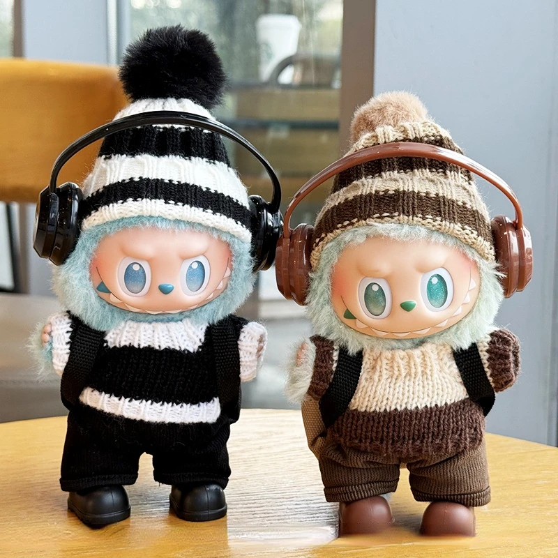 

Одежда для LABUBU 1-го 3-го поколения, свитер зимы/осень 15/17 см с комплектом шляп, ветрозащитные солнцезащитные очки, рождественские и новогодние стили