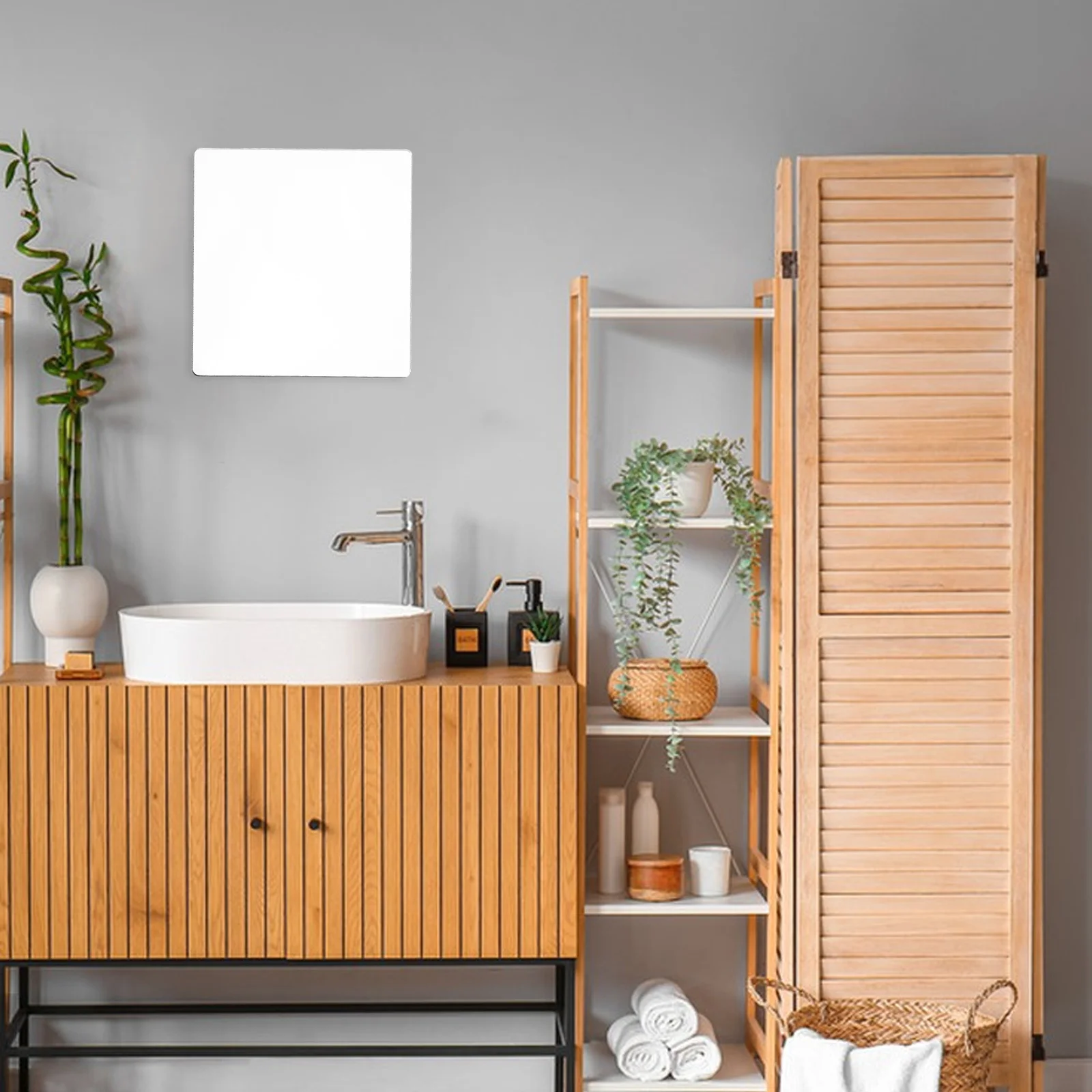 

DIY Acrylic Mirror Sheet Soft Self Adhesive No Drill Wall Mirror 20x20cm Shatterproof Full Body Bathroom Bedroom Gym