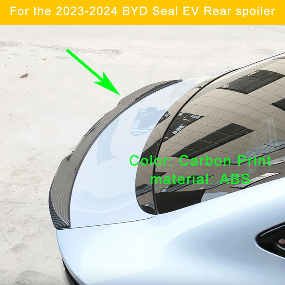 

For the 2023 2024 BYD Seal EV rear spoiler ABS material No drill spoiler Installation air guide plate body kit accessories