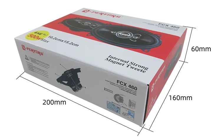 Par de Altavoces Coaxiales de Cuatro Vías para Auto de 4x6 Pulgadas, 500W de Potencia Máxima, 50W RMS, Calidad de Sonido