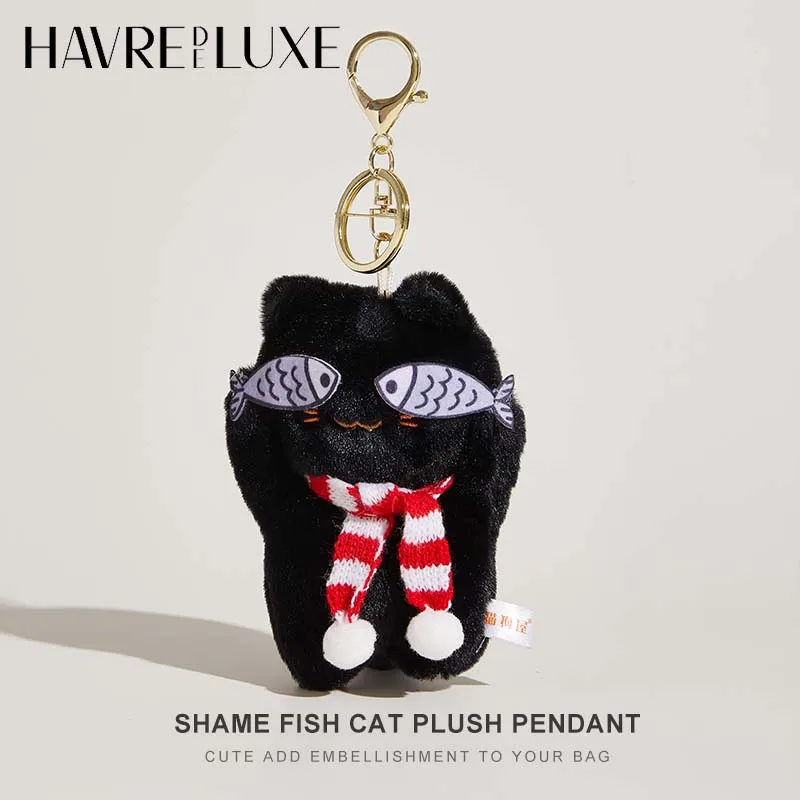 

Cute Fish Kitten Bag Pendant Plush Doll Cat Doll Pendant Durable Attractive Schoolbag Backpack Accessories