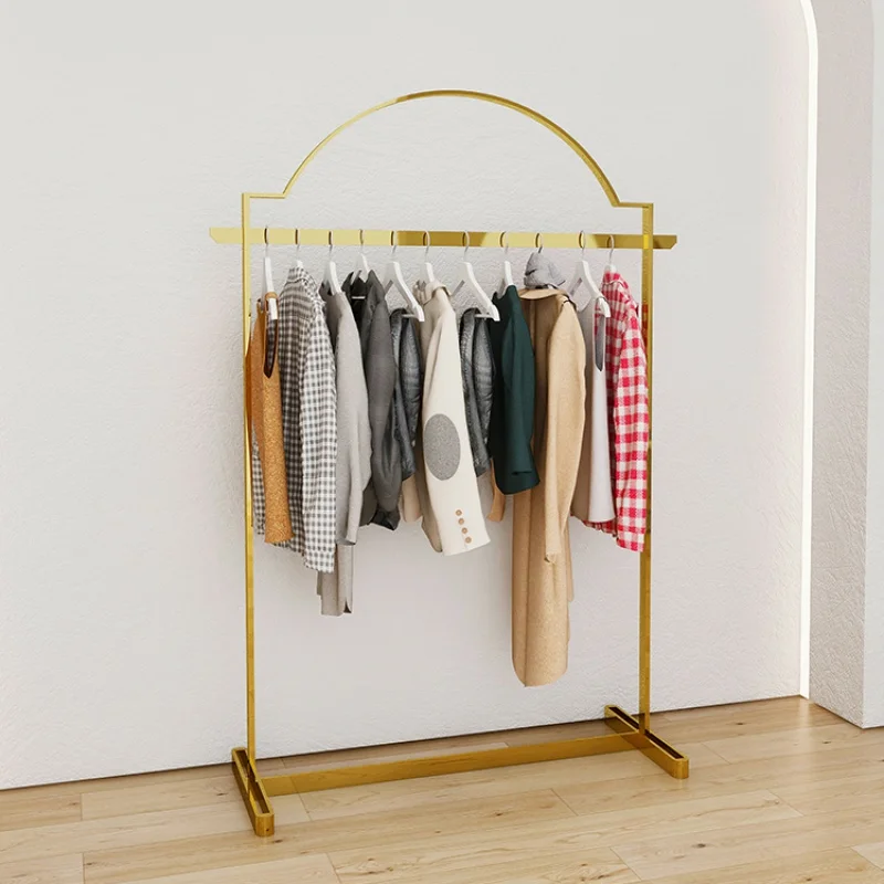 Shiny Gold Display Racks para mulheres, lojas de roupas, venda