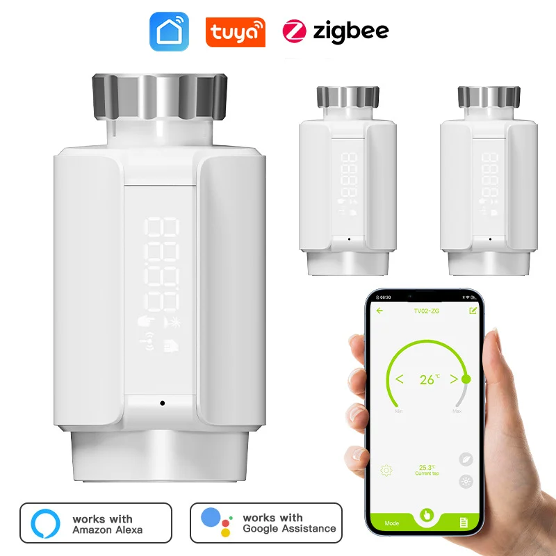 

Zigbee3.0 Tuya TRV Radiator Heating Valve Wireless Intelligent Thermostat Smart Home WiFi Temperature Controller Alexa Google