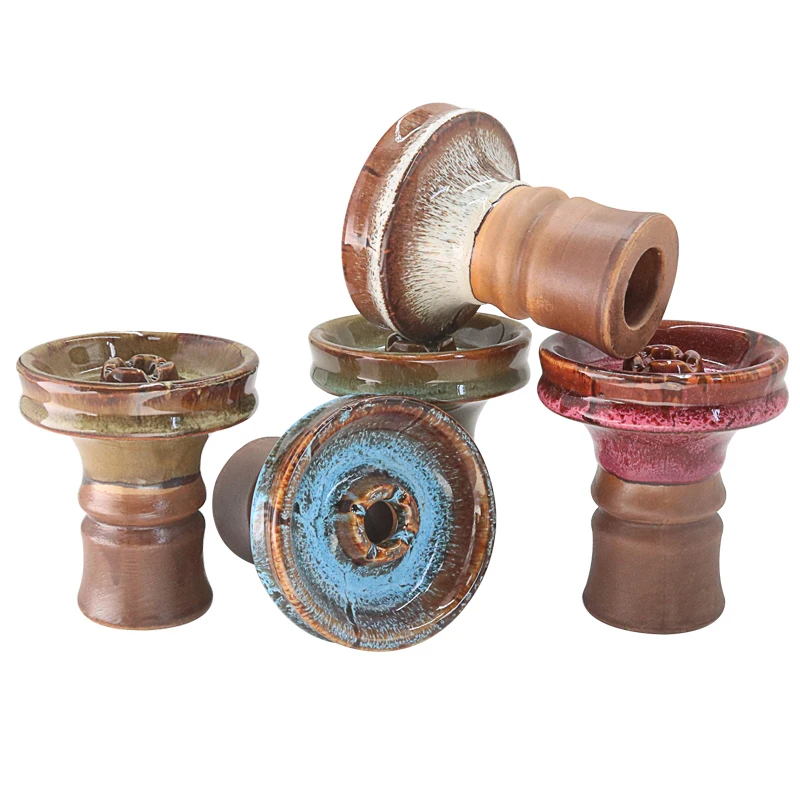 Ceramic Hookah Bowls Tobacco Holder Shisha Bowl Funnel Head Chicha Accessories Narguile Container Holder