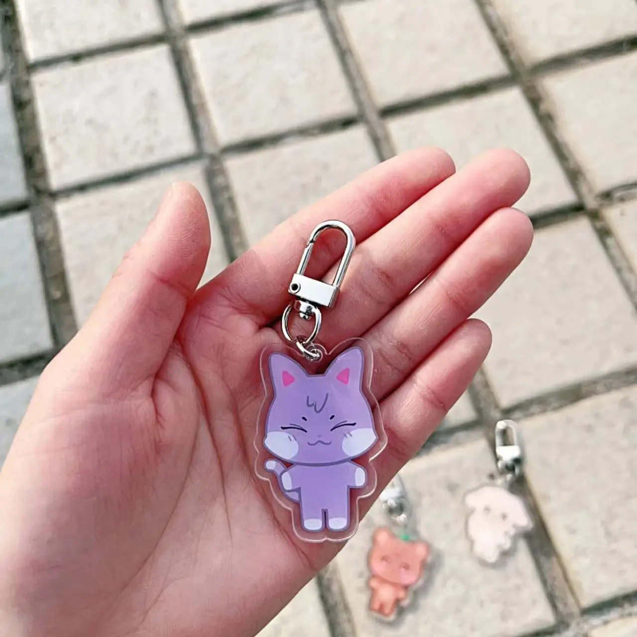 1pcs Kpop Ateez WooYoung Double Sided Cartoon Acrylic Keychain JongHo Backpack Accessories Pendant Gift Fans Merch