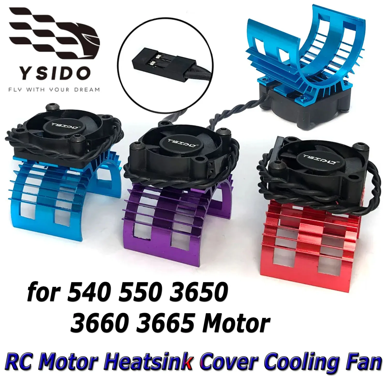 YSIDO Bürstenloser Motor 540 550 3650 3660 3665 Kühlkörperabdeckung Lüfter für Wltoys 124017 124016 RC Elektroauto 1/10 1/12 Teile
