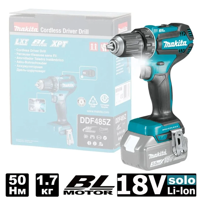 

18V Makita DDF48510MM LXT Compact Cordless Tool Multi-function Screwdriver Impact Brushless Drive Rechargeable Brushless Drill