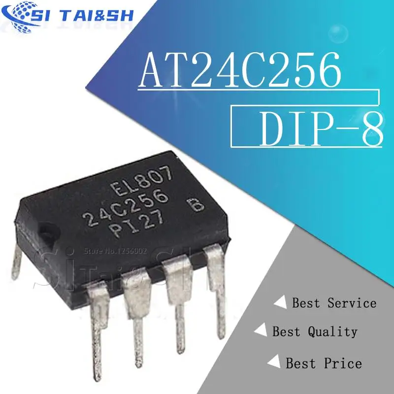 10Pcs At24C256 Dip-… - image