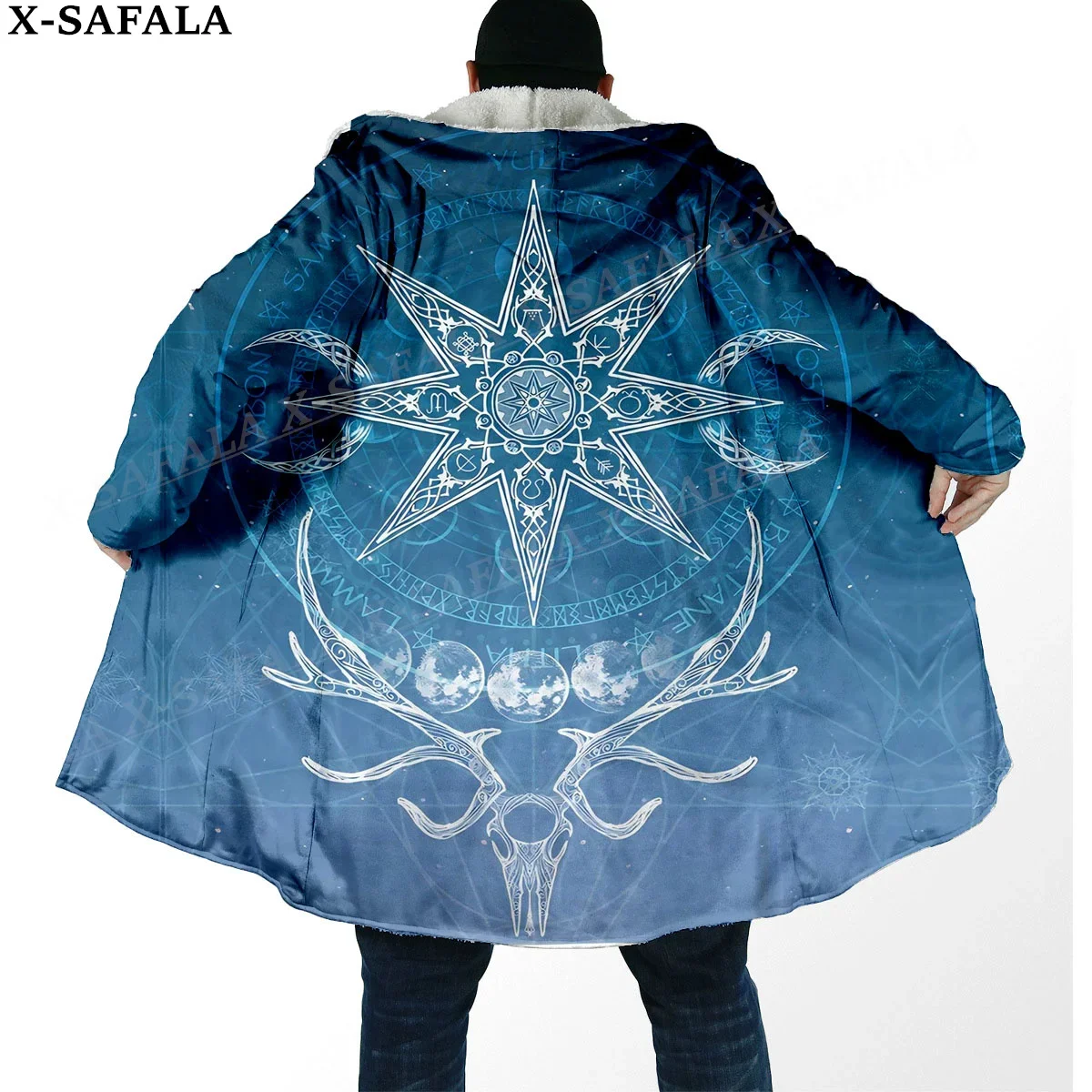 Mandala Trippy psychédélique coloré Arts optique chaud à capuche Everak hommes pardessus manteau coupe-vent sourire Cape Robe à capuche couverture-8