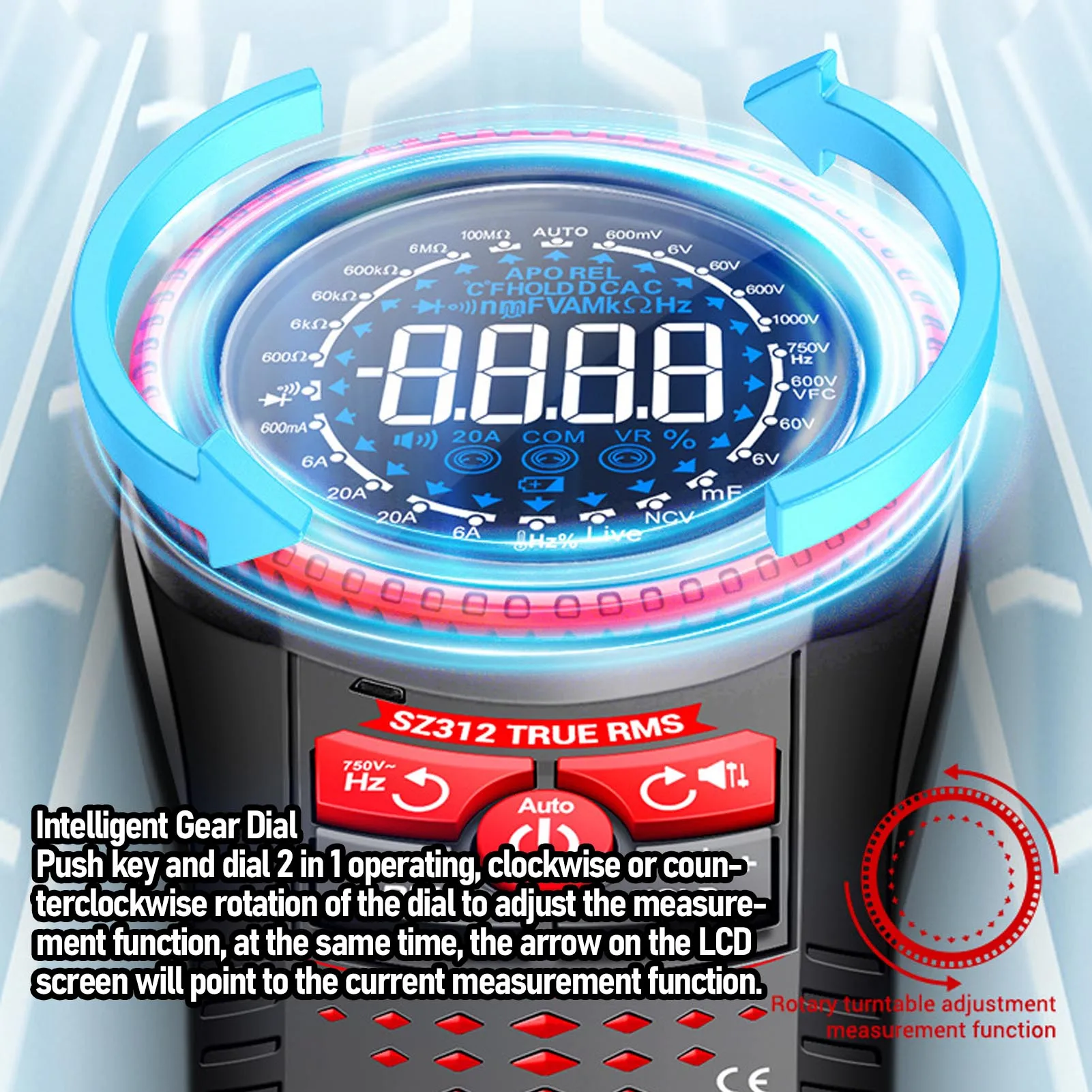 Digital Multimeter Volt Ohm Amp Meter Non Contacting Voltage Detection Versatile Temperature Measurement for Construction Site