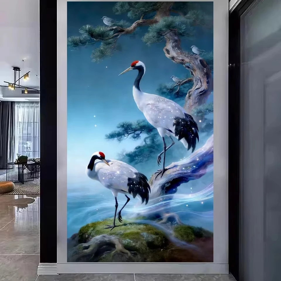 

DIY 5D Diamond Painting Adult Mosaic Pine Crane Cross Stitch Kits Diamond Embroidery Full Rhinestones Wall Art Picture Decor