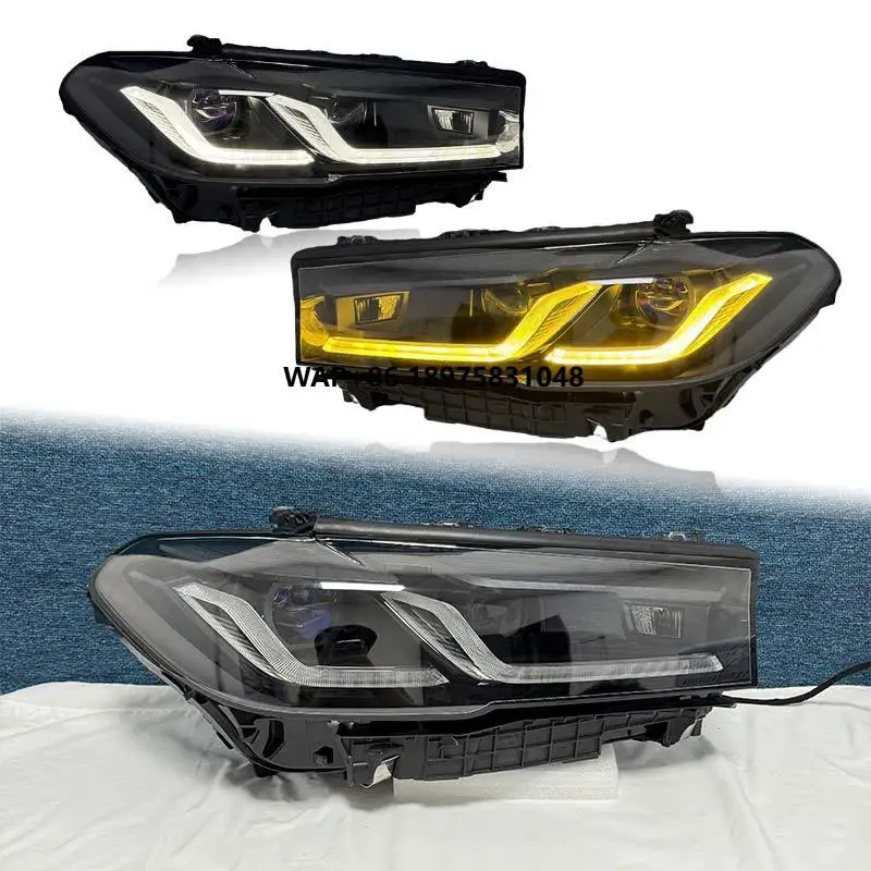 

For 5 Series G30 F90 Upgraded LCI Headlights Dual Color Daytime Running Lights Yellow and White Switch Headlights