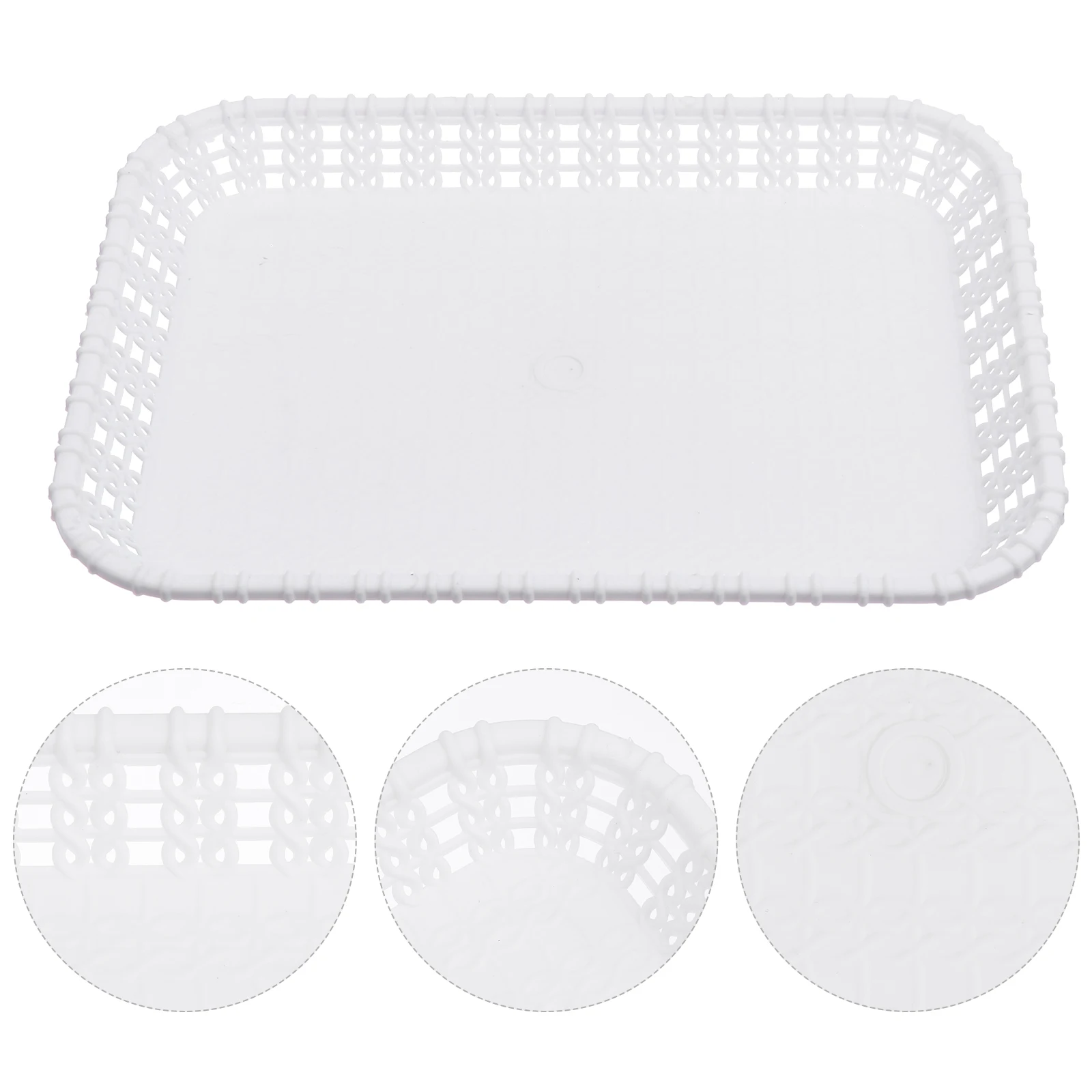 

2 Pcs Classic White Rectangular Food Storage Tray Durable Cake Tray for Special Occasions