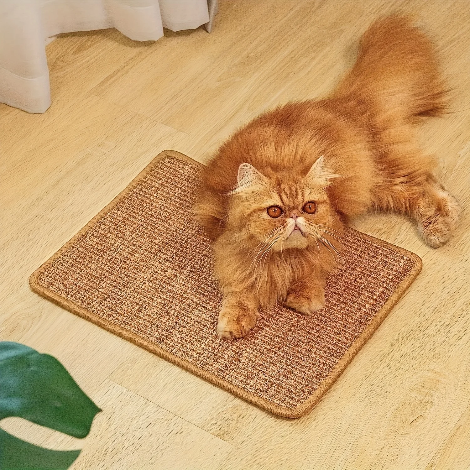 1 Pcs Cat Scratcher Mat, Sisal Cat Scratch Pad,Horizontal Floor Cat Scratching Pads Rug for Indoor Cats Grinding Claws ,Cat Furn