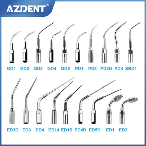 AZDENT 1 pieza de escalador ultrasónico Dental punta de escalado periododoncia endodoncia GD PD ED punta apta para escalador ultrasónico SATELEC DTE NSK