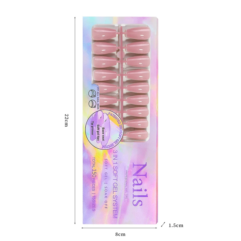 150pcs/set Francia Balett Fehérneműs szekrény -en nails Hiánytalan fedezze újrafelhasználható Egy darabban szőtt Bűvészkellék tipped kiterjesztése Ovál Csappantyú Mandula DIY accessor