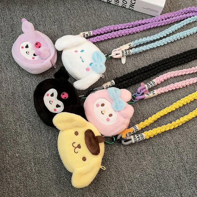 

Cinnamoroll PomPomPurin Anime Kawaii Sanrio Student Lovely Doll Decoration Pendant Cute Kuromi Crossbody Rope Gifts Toys