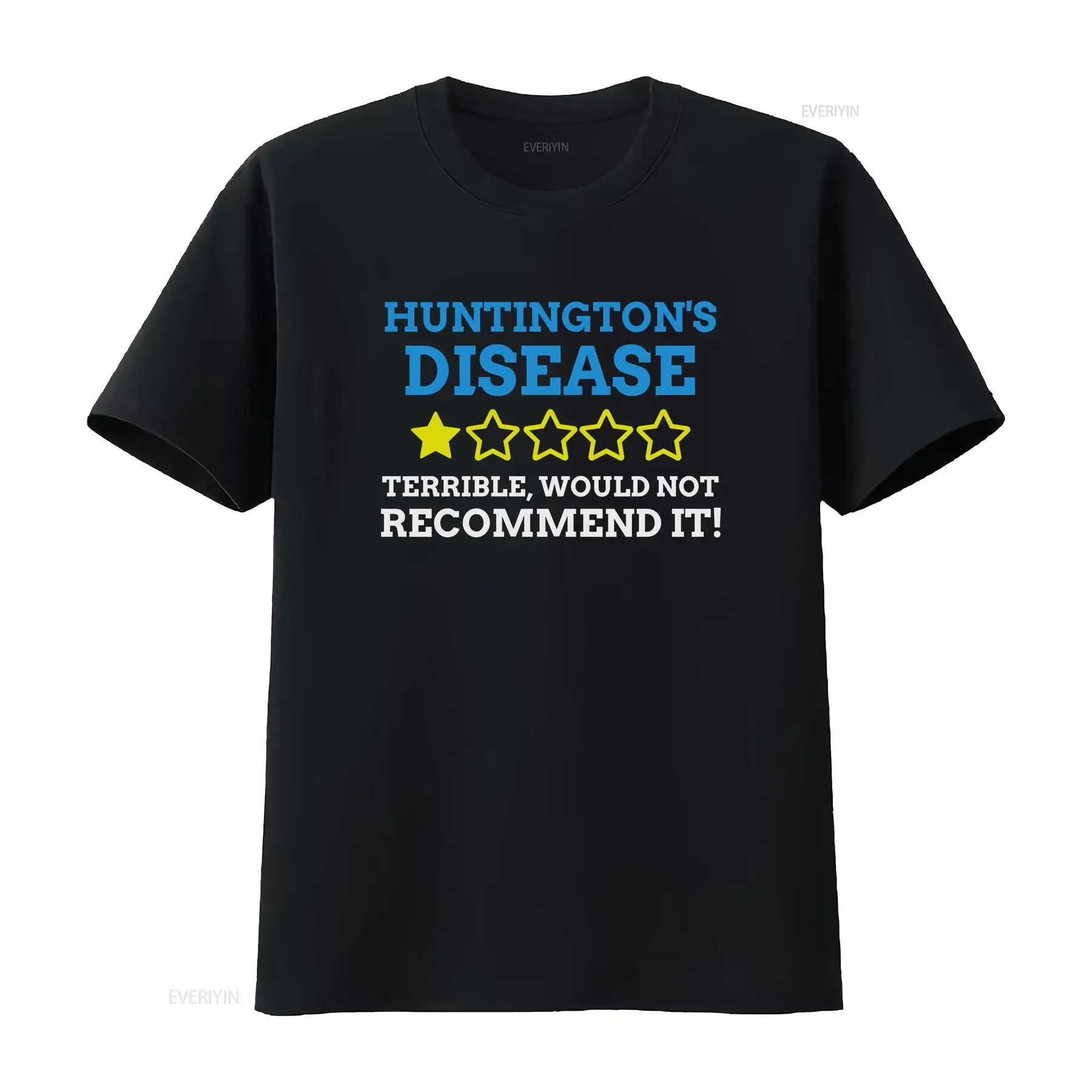 Funny Huntington's Disease T Shirt Huntington Chorea s vintage Washed Stretched Casual fashion Versatile graphic homme