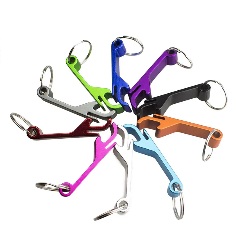 60Pcs Keychain Bottle Opener Aluminum Bottle an Opener Pocket Small Bar Claw Beverage Keychain Ring