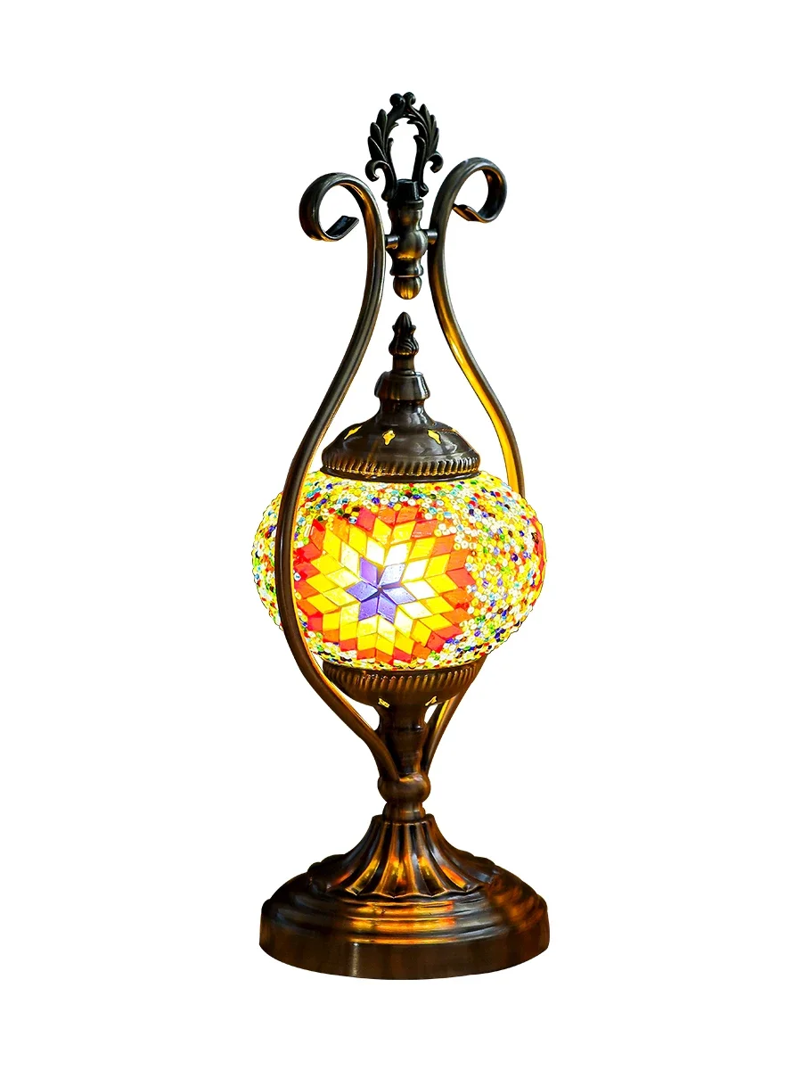 

Table Lamp Coffee Vintage Exotic Bedside Hotel B & B Bar Turkish Decorative Table Lamp Button Switch