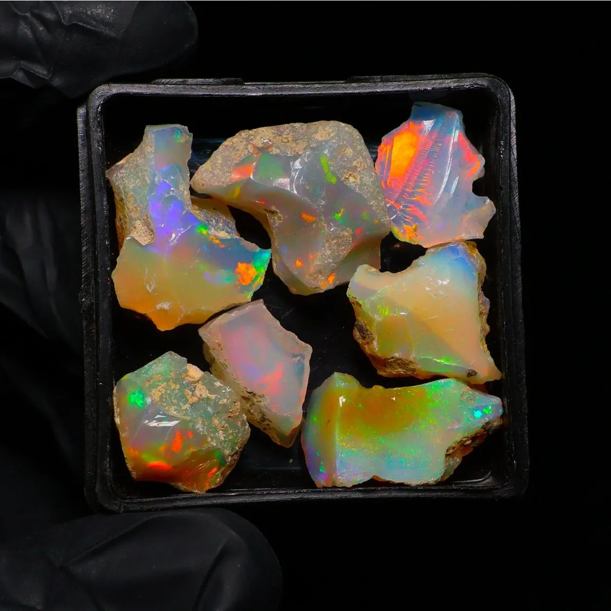 AAA+ Natural Ethiopian Opal 25-80CT Rough Gemstone Genuine Welo Fire Opal Crystal Loose Stone Pendant Ring Jewelry