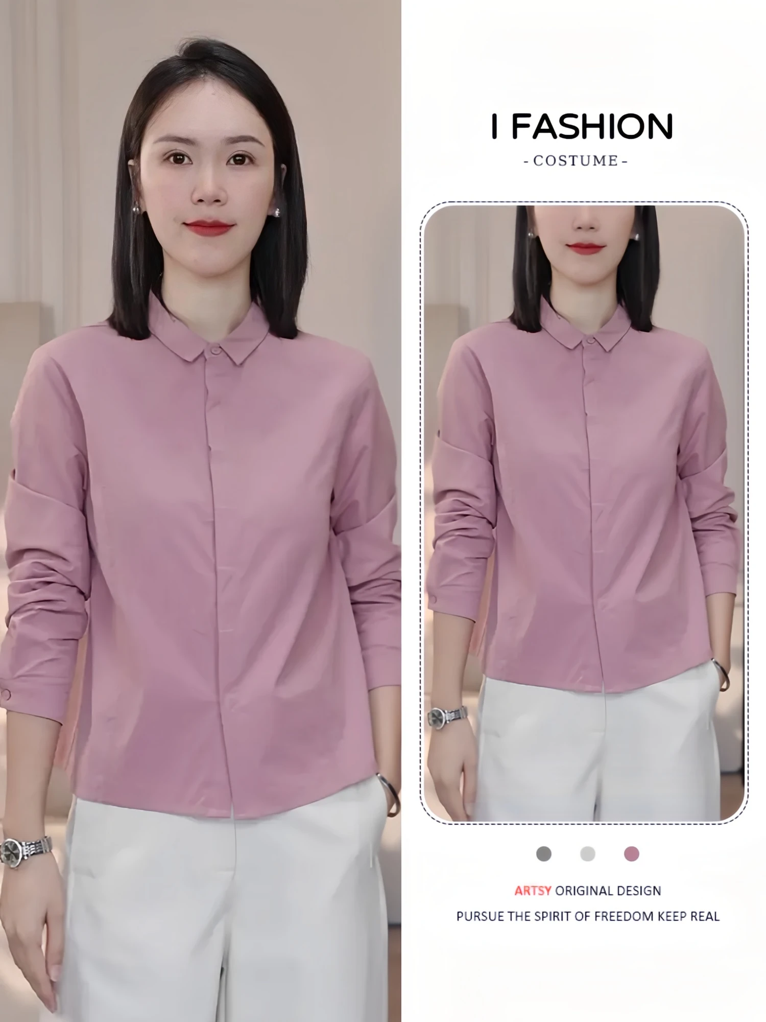 

Casual Loose Slimming irt Women's Faion Autumn New Sle Button up Long Sve Comfortable Breathable Anti-Wrinkle