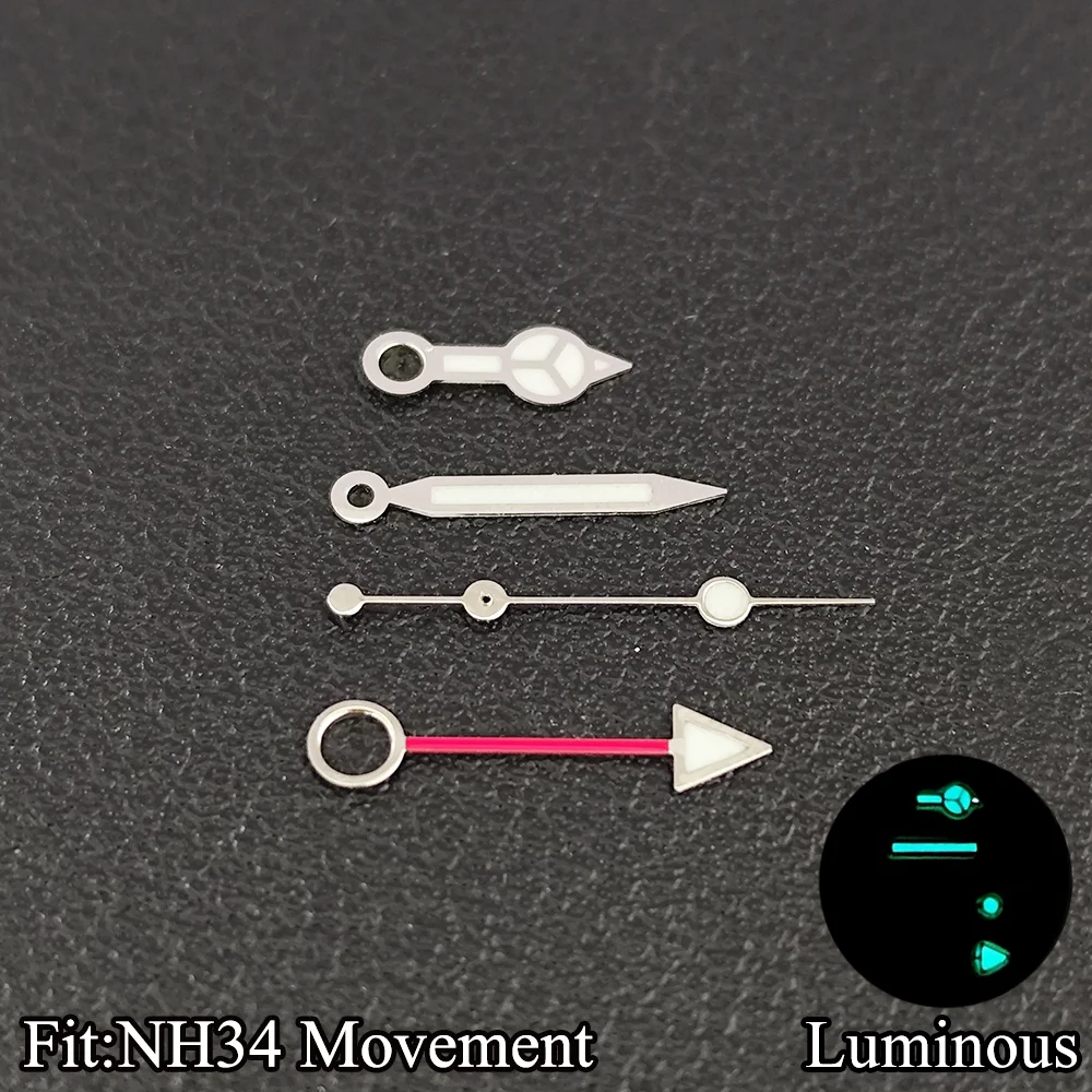 

For NH34 GMT Hand Watch Hands Parts Blue Green Luminous Suitable For NH34 Automatic Movement Watches Pointer Accessories ﻿