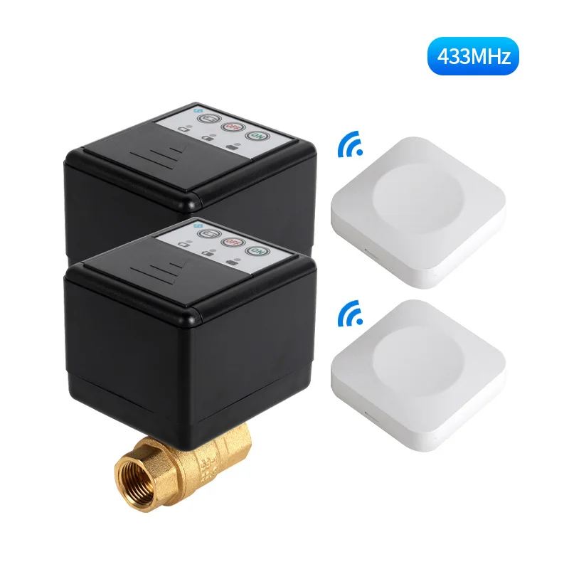 

Wireless water leak protection system DN15 DN20 DN25 electric water valves with mini wireless water sensor for leak detection